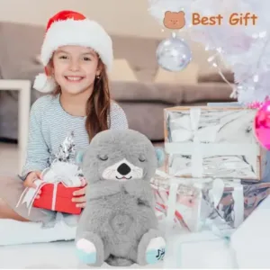 Portable Breathing Teddy Bear Soft Toy Plush Sound Machine, Baby Gift with Music, Lights & Breathing Motion Infant Toys for Newborns, Soft Breathing Stitch Teddy ( default, OS )