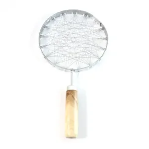 Stainless Steel Wire Skimmer – Heat-Resistant Wooden Handle ( default, OS )