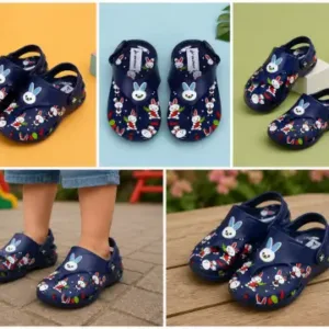 Kids Flip Flop Sandals Cartoon Bunny Print Lightweight Non Slip Waterproof Slippers for Boys and Girls ( blue, 18-24 Months )