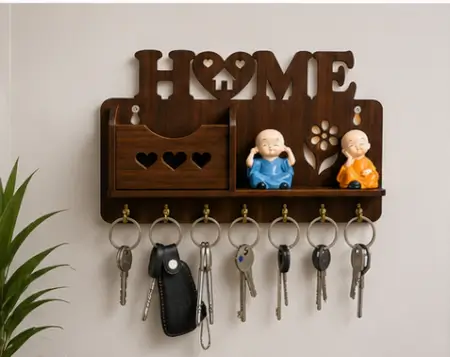 5H7RaAQeE2CLoRGzrHqMFfQLeo41ODZY6lgfwlWp.webp Wooden Wall Mounted Key Holder with Shelf – Decorative Home Key Organizer Rack with 7 Hooks ( default, OS )