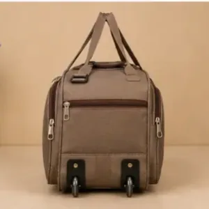 60L Travel Duffel Bag with Trolley Sleeve – Unisex Polyester Weekender Luggage Bag for Men & Women ( brown, OS )