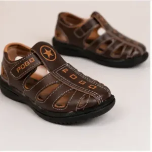 Kids Sandals for Boys & Girls – Lightweight Comfortable Casual Sandals with Soft Footbed & Velcro ( brown, 5-6 Years )