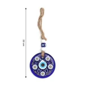 Decorative Evil Eye Wall Hanging Nazar Protector Charm with Beads Blue Glass Design for Home, Office, Car & Entrance Vastu Feng Shui Decorative Ornament ( default, Standard )