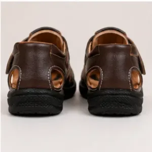 Kids Sandals for Boys & Girls – Lightweight Comfortable Casual Sandals with Soft Footbed & Velcro ( brown, 2-2.5 Years )