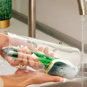 Soap Dispensing Dishwand Scrubber Brush with Built-In Liquid Dispenser (1 Pc) ( default, OS )