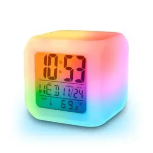 7 Color Change Digital Clock with Temperature Display ( multicolor, OS )