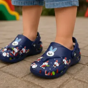Kids Flip Flop Sandals Cartoon Bunny Print Lightweight Non Slip Waterproof Slippers for Boys and Girls ( blue, 12-18 Months )