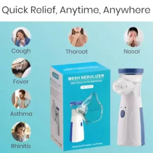 Mini Portable Mesh Nebulizer – Compact Handheld Nebulizer Machine for Convenient Respiratory Care ( white, OS )