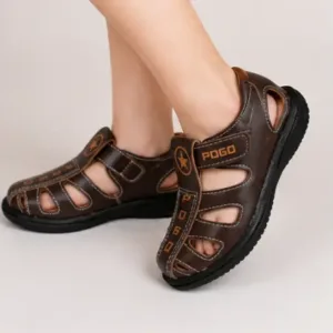 Kids Sandals for Boys & Girls – Lightweight Comfortable Casual Sandals with Soft Footbed & Velcro ( brown, 5-6 Years )