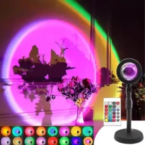 Sunset Lamp Projector – 16 Color LED Night Light with Remote ( multicolor, Standard )