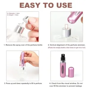5 ml Mini Perfume Spray Bottle – Refillable Travel Fragrance Atomizer ( multicolor, OS )