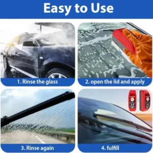 Car Glass Oil Film Cleaning Brush for Windshield and Window Cleaning, Multifunctional Glass Cleaner Tool, Red & Blue, 1 Pc ( red, OS )