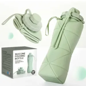 Silicone Folding Water Bottle ( beige, Free Size )