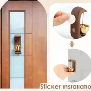 Wooden Door Bell – Handcrafted Hanging Chime with Metal Bell for Home Entrance Décor ( brown, OS )