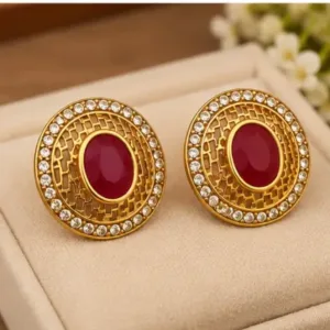 Kashmiri Style Pendant Chain Finger Ring Combo Set for Women ( pink, OS )