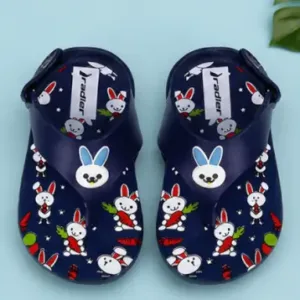 Kids Flip Flop Sandals Cartoon Bunny Print Lightweight Non Slip Waterproof Slippers for Boys and Girls ( blue, 3.5-4 Years )