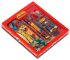 TKhfoF26JaafDTRdo51C8FcQVJX40UBp66aiJRbp.webp Spiderman 7-Pcs Stationery Set for Kids – Pencils, Sharpener, Eraser, Scale, Crayons & Pencil Box, Multicolor ( default, Free Size ) .
