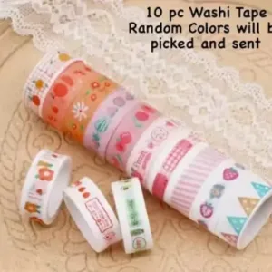 Crafty Cuddle 10-Roll Decorative Masking Tape Set – Washi Tape for Gift Wrapping, DIY, and Craft Projects. ( default, Standard )