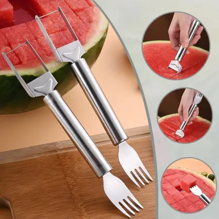Ujvm6jsLxxALO4Rt6DaA1drj0j5uSrRvsrNG77zS.webp 2-in-1 Stainless Steel Watermelon Slicer & Fruit Fork – Watermelon Cutter, Cube Maker & Serving Tool ( default, OS )