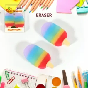 Jelly Popsicle Shape Fancy Stylish Erasers, Mini Eraser Creative Cute Novelty Eraser for Children Eraser Set for Return Gift, Birthday Party, School Prize (2 Pc Set| Mix Design) ( default).