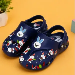 Kids Flip Flop Sandals Cartoon Bunny Print Lightweight Non Slip Waterproof Slippers for Boys and Girls ( blue, 3-3.5 Years )