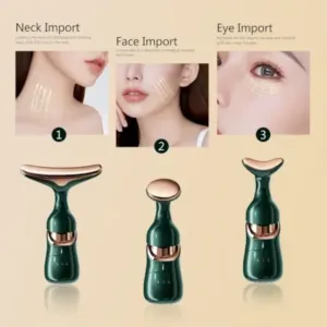 3-in-1 Face, Neck & Eye Massager – Portable Facial Massage Roller for Skin Care & Relaxation ( green, OS )
