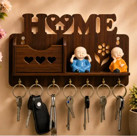 cHE5xdW5VKE4MBZ4LtdWr1nEjFjNhReR510jSJu2.webp Wooden Wall Mounted Key Holder with Shelf – Decorative Home Key Organizer Rack with 7 Hooks ( default, OS )