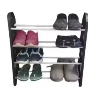 Multi-Purpose 4 Layer Plastic Shoe Rack Detachable Open Book Shelf ( default, OS )
