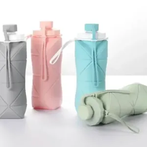 Silicone Folding Water Bottle ( beige, Free Size )