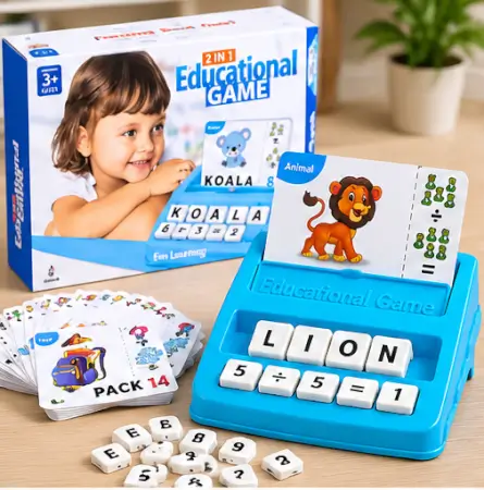 ivTPP690VUWd6HZPDdbZ9xfOc4WaIE5PJMlC6AML.webp 2 in 1 Educational Flash Card Matching & Spelling Brain Game for Kids ( multicolor, OS )