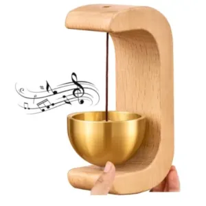Wooden Door Bell – Handcrafted Hanging Chime with Metal Bell for Home Entrance Décor ( brown, OS )