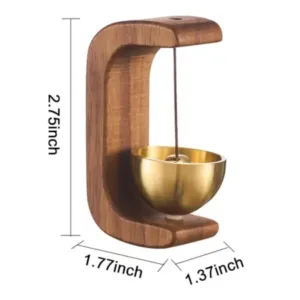 Wooden Door Bell – Handcrafted Hanging Chime with Metal Bell for Home Entrance Décor ( brown, OS )