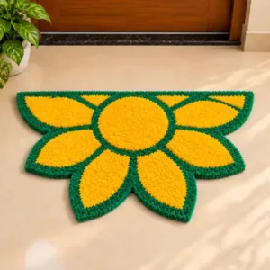 Half Rangoli Mat – 16 × 24 Inch Acrylic Decorative Rangoli, Pack of 1 ( default, OS )