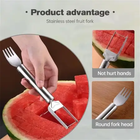 mo1Mqr2a8bS67PVgHn5qVenVon7NhlgHG4edKoam.webp 2-in-1 Stainless Steel Watermelon Slicer & Fruit Fork – Watermelon Cutter, Cube Maker & Serving Tool ( default, OS )
