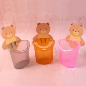 Teddy Bear Toothbrush Holder – Cute Wall-Mounted Kids Organizer 3pc ( default, OS )