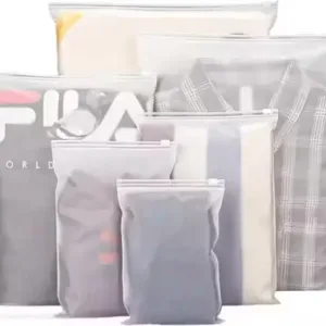 17-Piece Travel Organizer Packing Bags Set for Men & Women – Luggage, Laundry, and Clothes Pouches (Small, Medium, Large, XS). ( white, Free Size ).