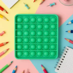 Square Silicone Pop It Fidget Toy | Stress Relief Sensory Bubble Pop Game | Reusable Anti-Anxiety Push Pop Toy for Kids & Adults ( default, OS )