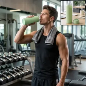 400 ML Glass Water Bottle with Silicone Sleeve for Gym Office, Green, 1 Pc ( green, OS )