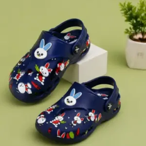 Kids Flip Flop Sandals Cartoon Bunny Print Lightweight Non Slip Waterproof Slippers for Boys and Girls ( blue, 12-18 Months )