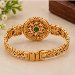 Bracelet for Girls and Women – Gold Plated Brass Link Bracelet with Artificial Stones ( default, OS )