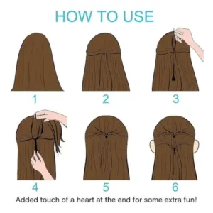Heart-Shaped Hairpin Set – Stylish Black Clips for All Hair Types ( default, OS )