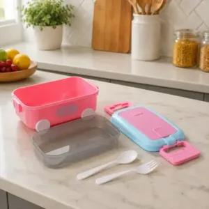 Kids Car Shape Lunch Box with Wheels – Leakproof Multi-Compartment Lunch Box with Spoon for School & Travel ( default, OS )