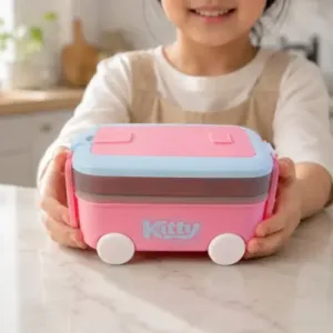 Kids Car Shape Lunch Box with Wheels – Leakproof Multi-Compartment Lunch Box with Spoon for School & Travel ( default, OS )