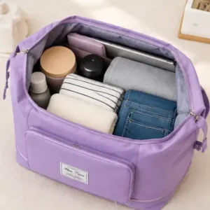 Foldable Nylon Duffle Bag for Women & Girls – Large Capacity Waterproof Travel Weekender Bag ( default, OS )