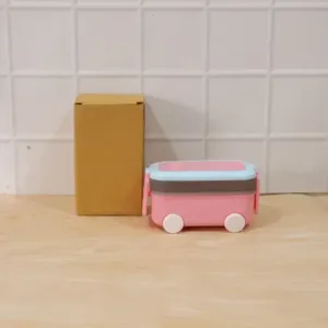 Kids Car Shape Lunch Box with Wheels – Leakproof Multi-Compartment Lunch Box with Spoon for School & Travel ( default, OS )