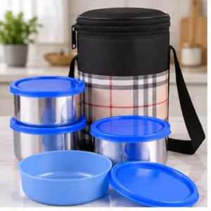 Topware Testy-4 Stainless Steel Lunchbox Set 1000ml with Insulated Bag ( blue, OS )